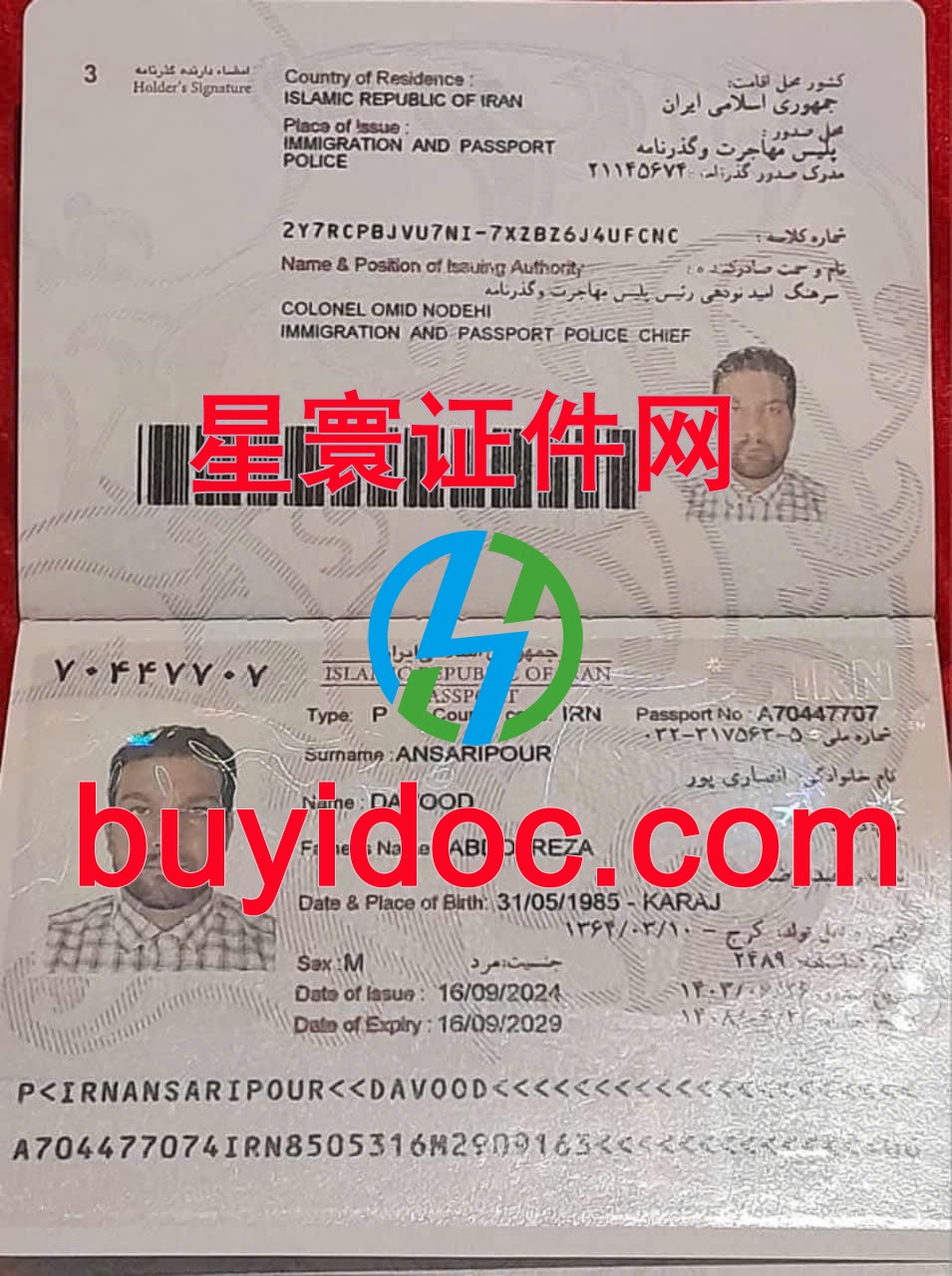 定制伊朗护照