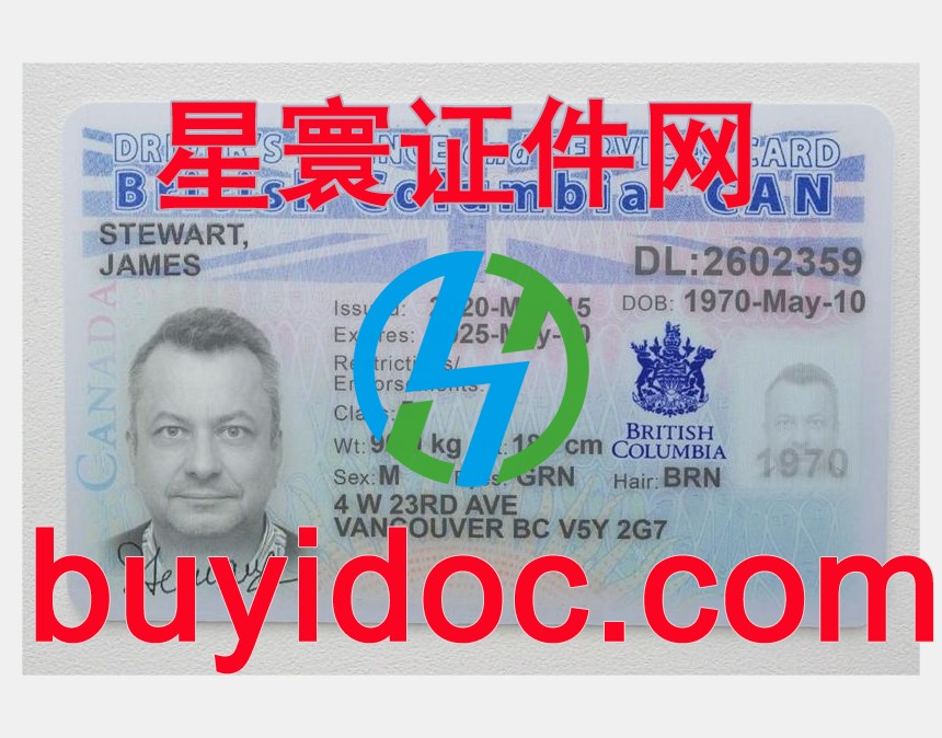 定制加拿大不列颠哥伦比亚省驾驶证