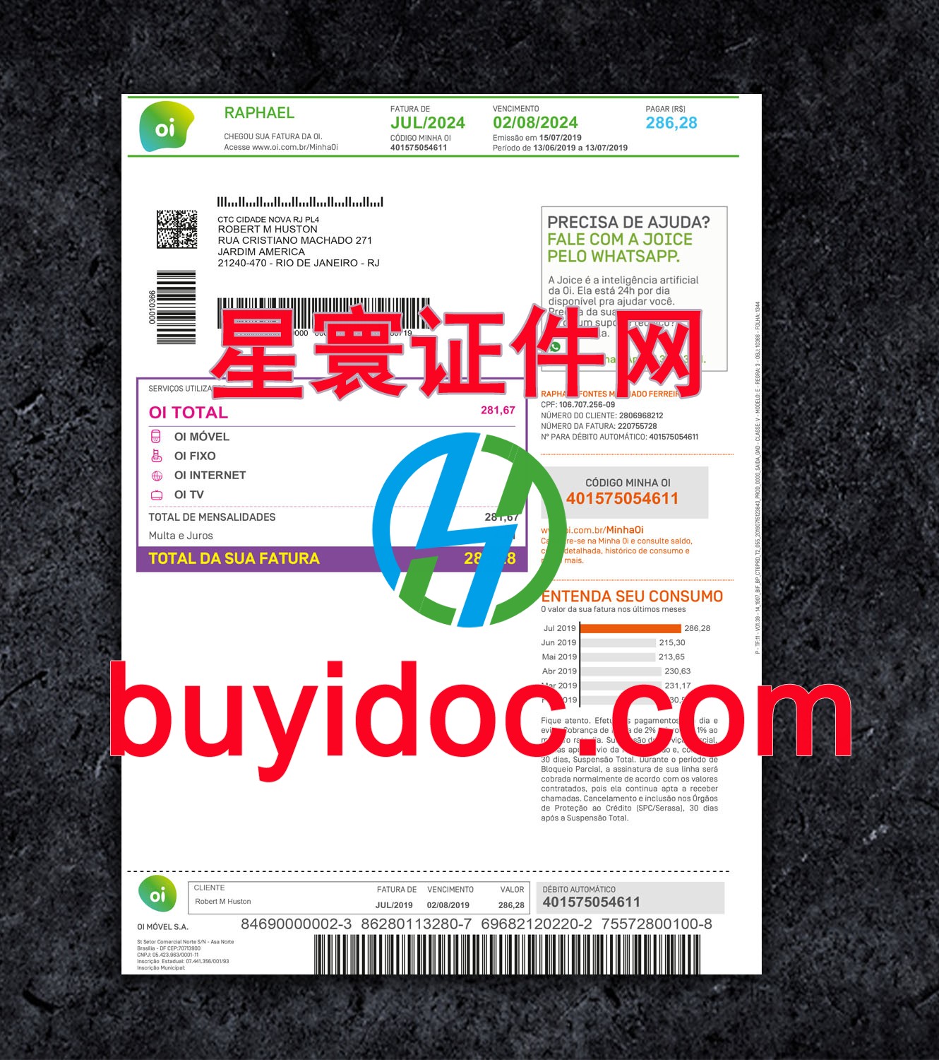 定制巴西电信账单