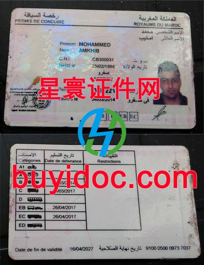 定制摩洛哥驾驶证
