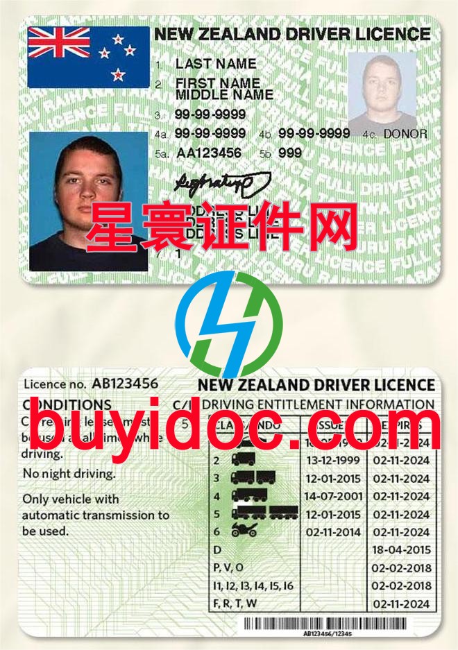 定制新西兰驾驶证